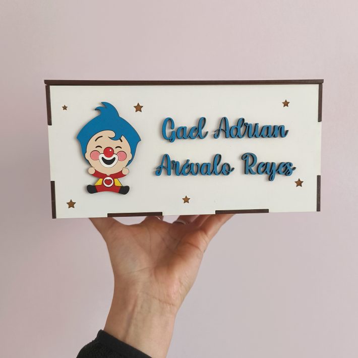 Cajita de recuerdos " Payasito Plim Plim"