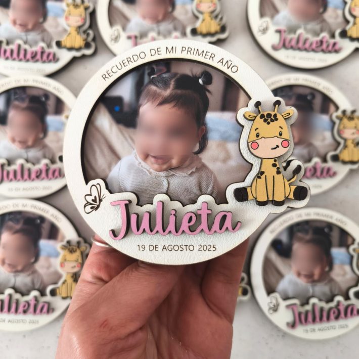 Portaretrato jirafa redondo